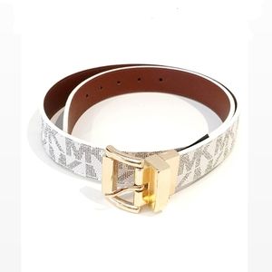 Authentic Michael Kors Reversible White Logo Belt